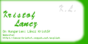 kristof lancz business card