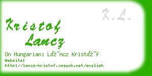 kristof lancz business card